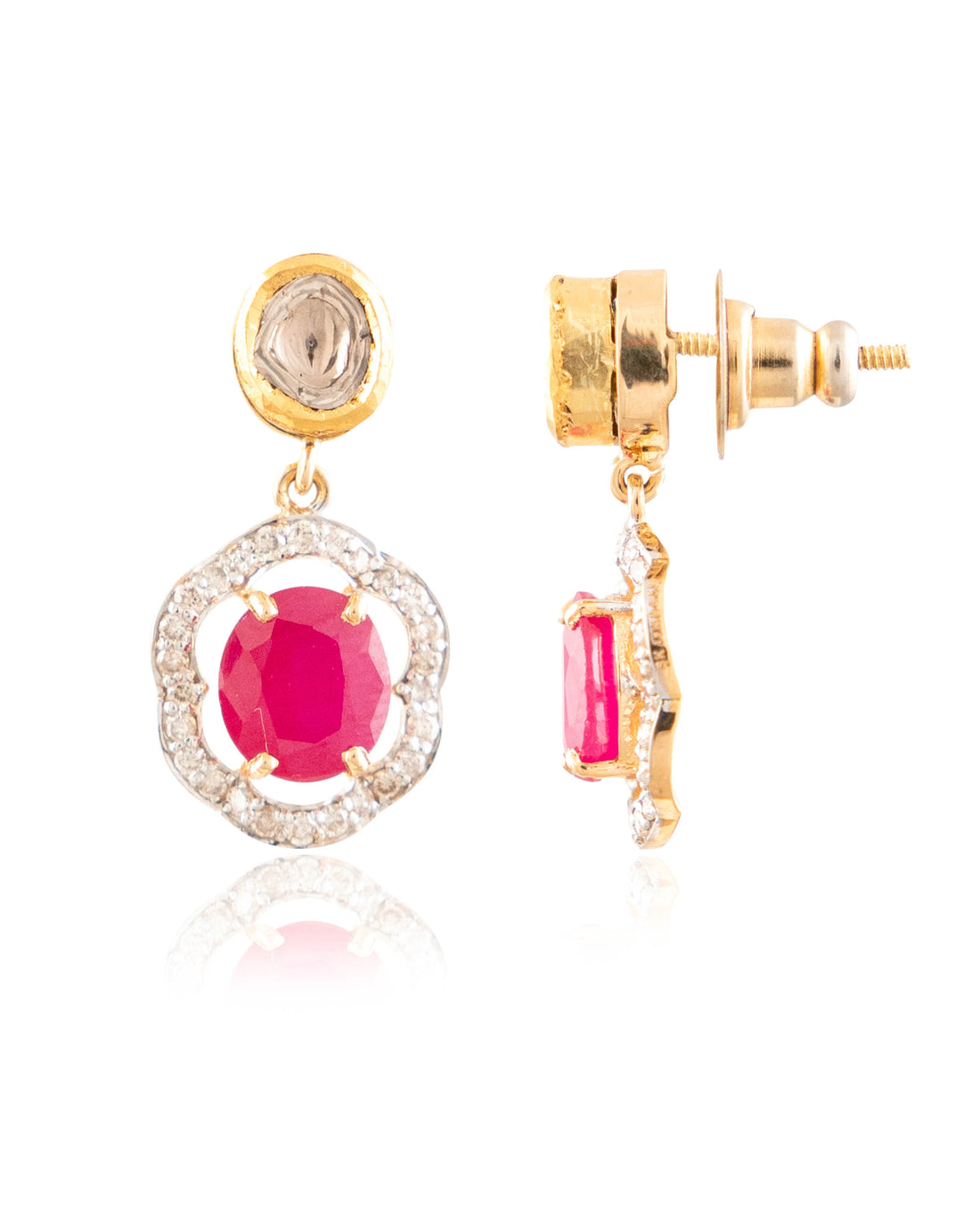 Richa Polki And Diamond Long Earring