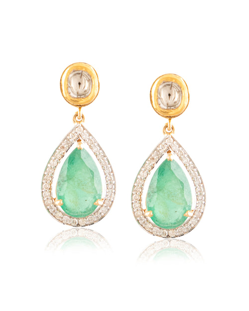 Netika Polki And Diamond Long Earring