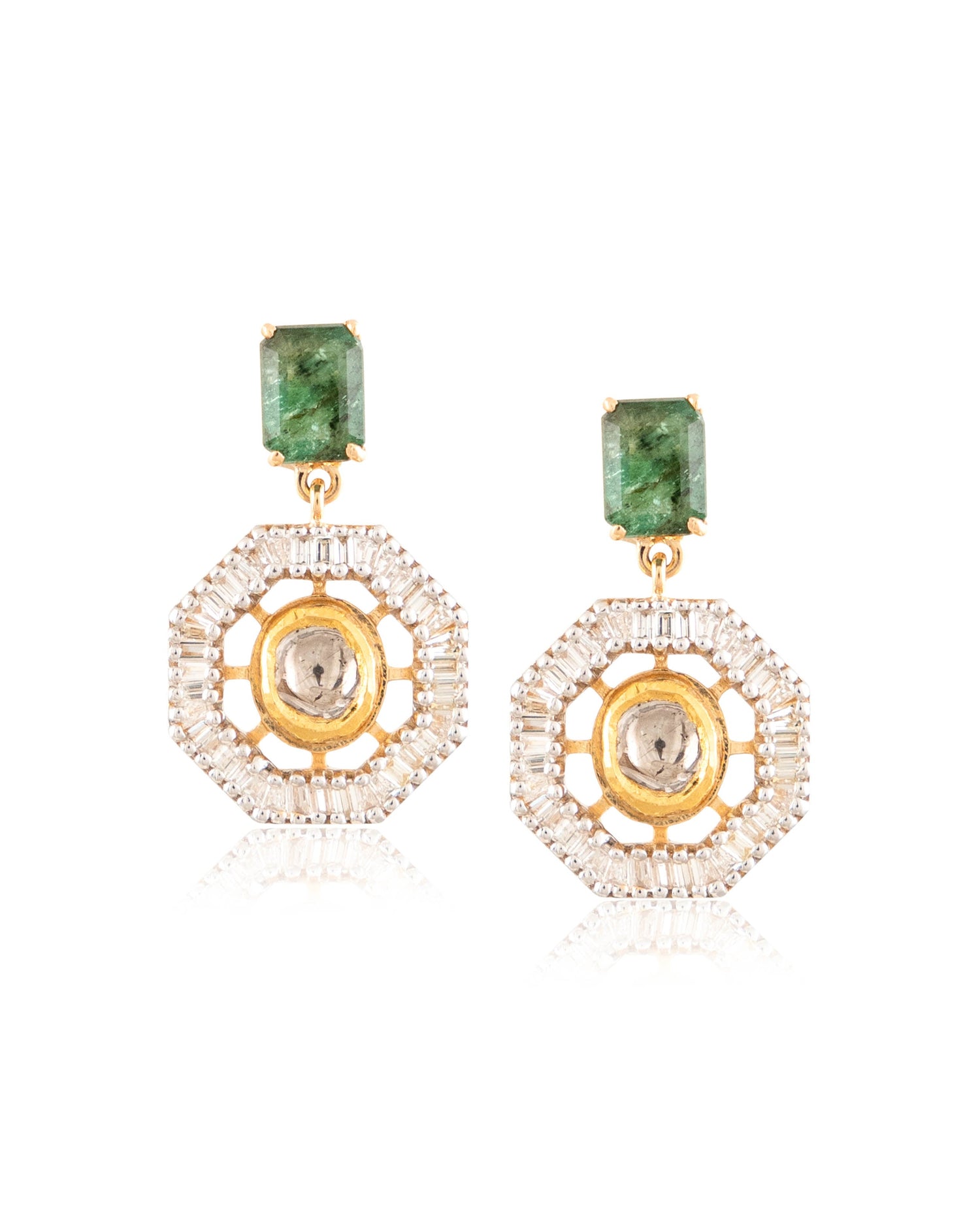 Ravneet Polki And Diamond Long Earrings