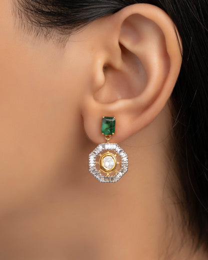 Ravneet Polki And Diamond Long Earrings