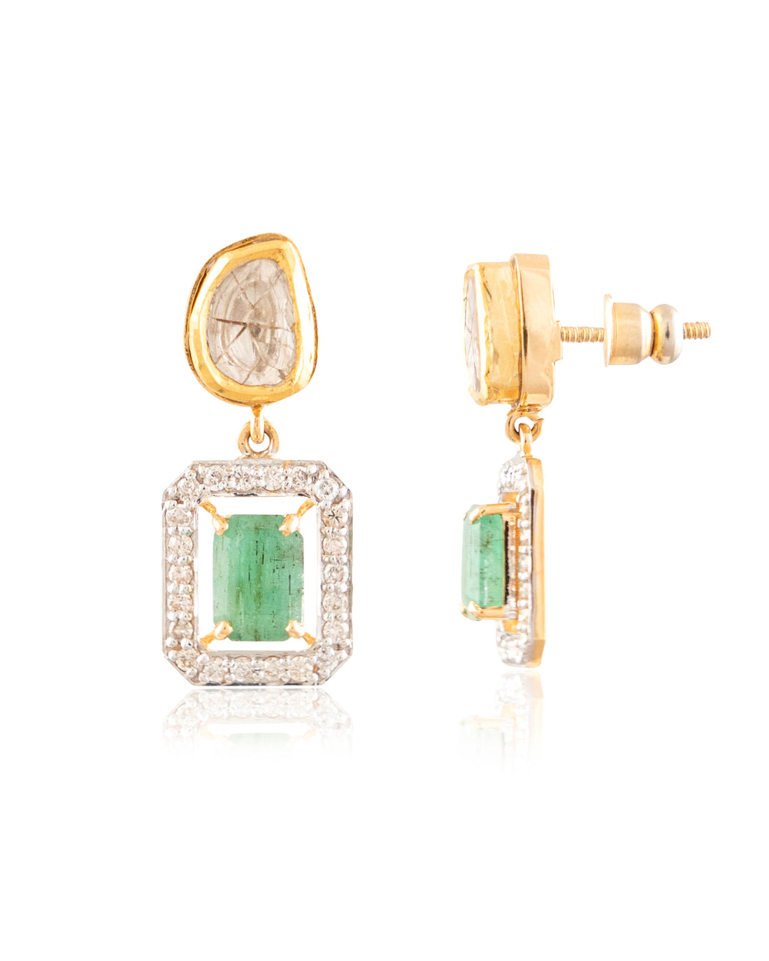 Laina Polki And Diamond Long Earring