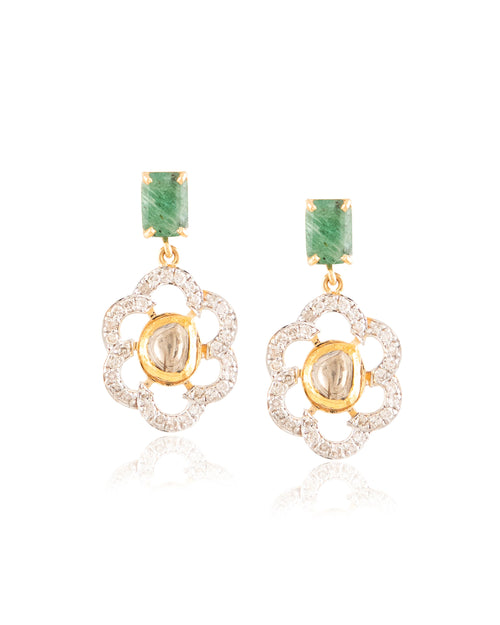 Era Polki And Diamond Long Earrings
