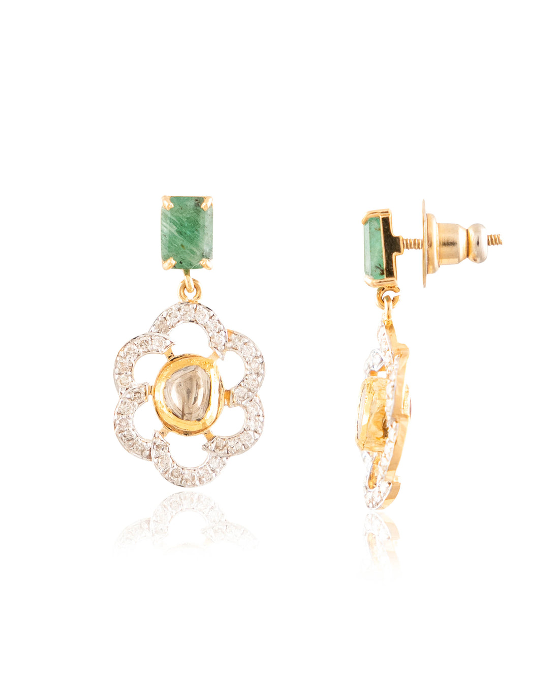 Era Polki And Diamond Long Earrings