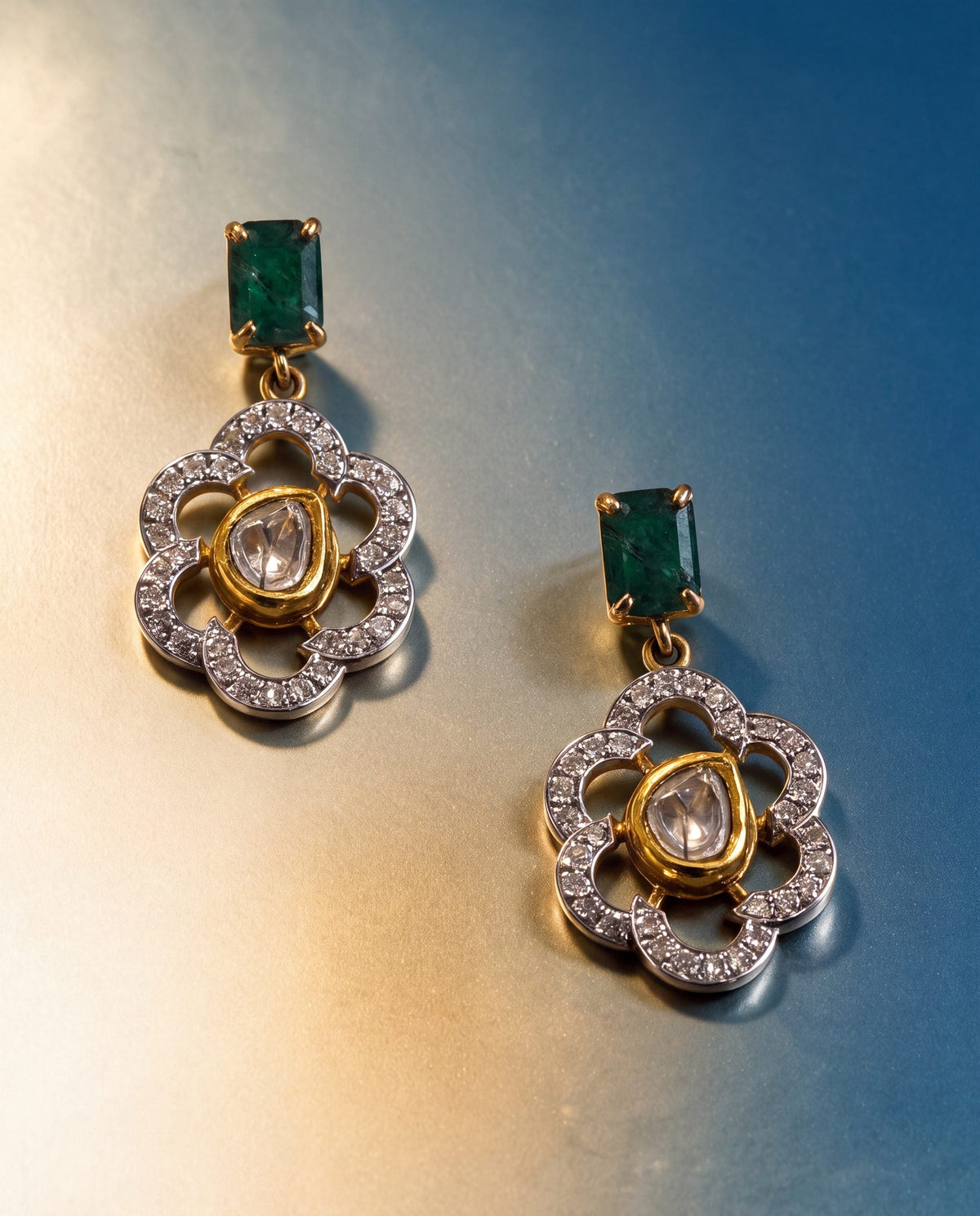 Era Polki And Diamond Long Earrings