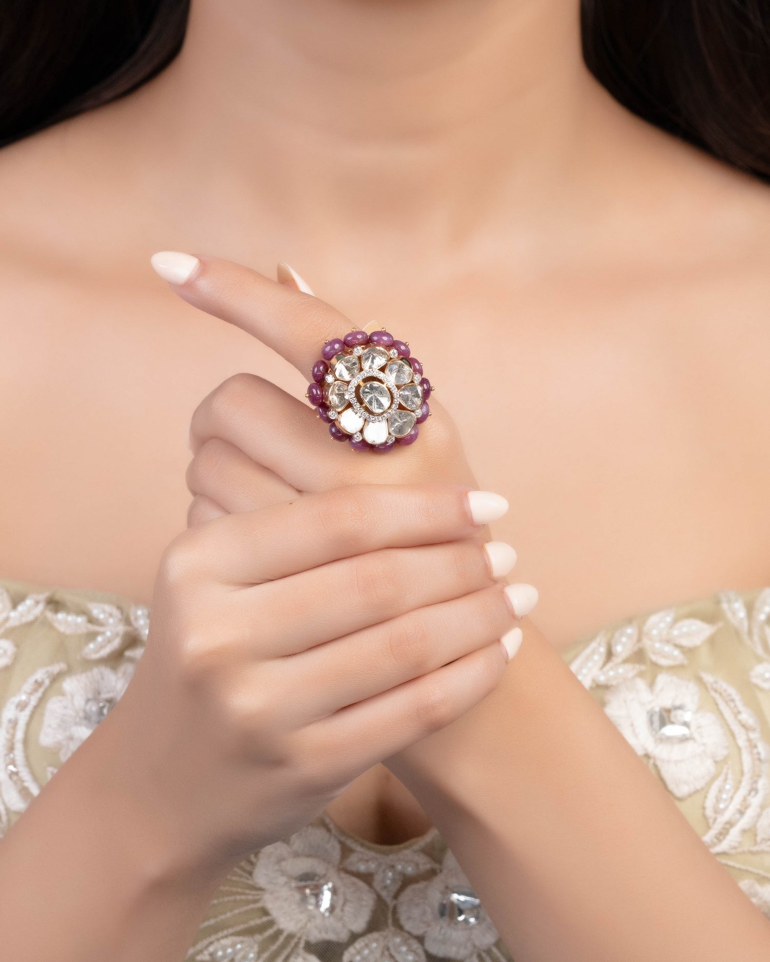 Sanjana Polki And Diamond Rings