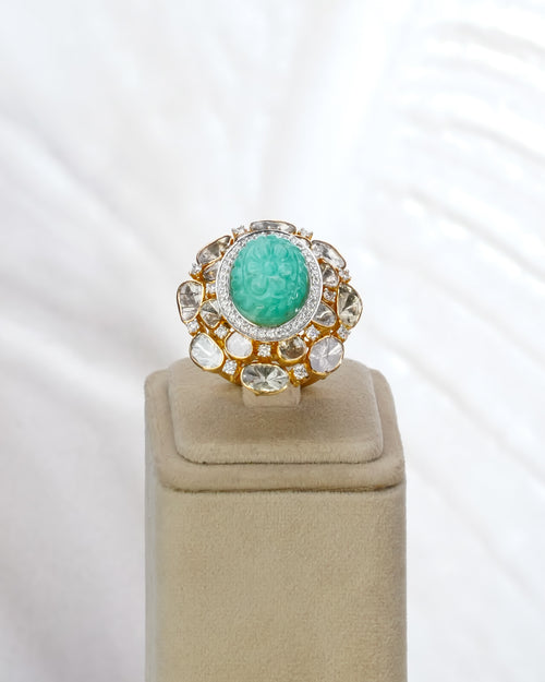 Stella Polki And Diamond Ring