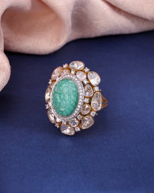 Stella Polki And Diamond Ring