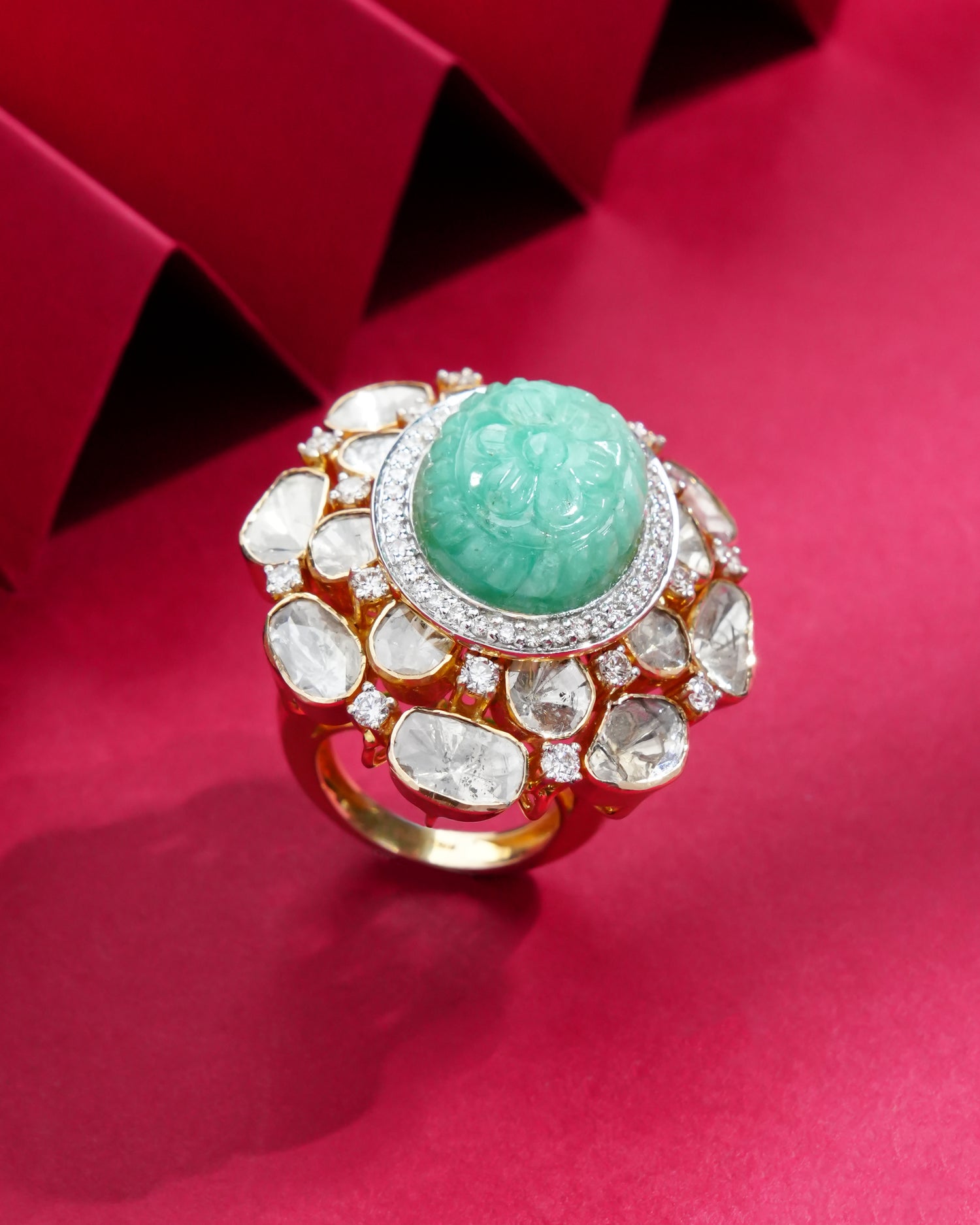 Stella Polki And Diamond Ring