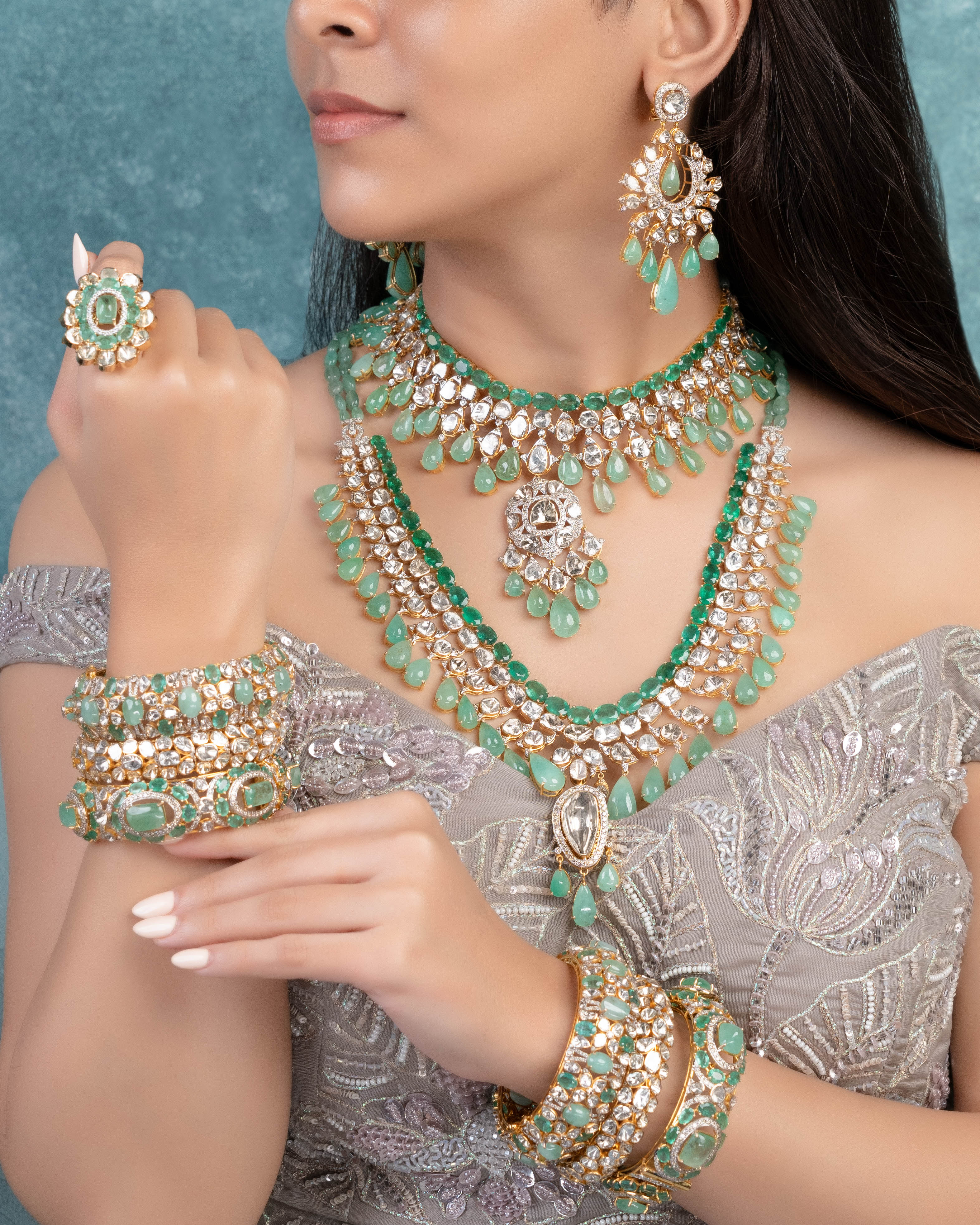 Maharani Polki And Diamond Bridal Set