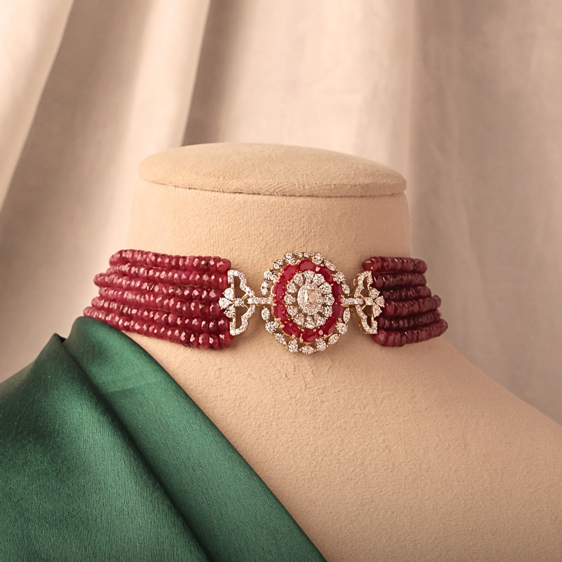 Diamond Beaded Choker