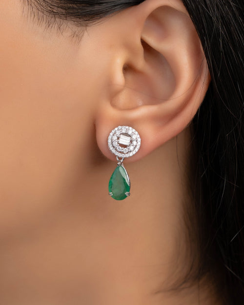 Diamond Emerald Earrings