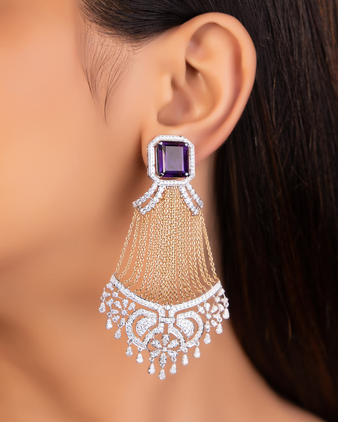 Diamond Long Earrings 