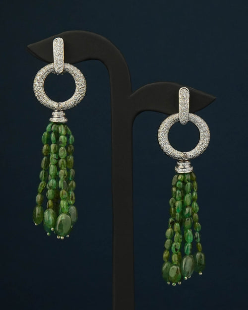 Varnika Polki And Diamond Long Earrings