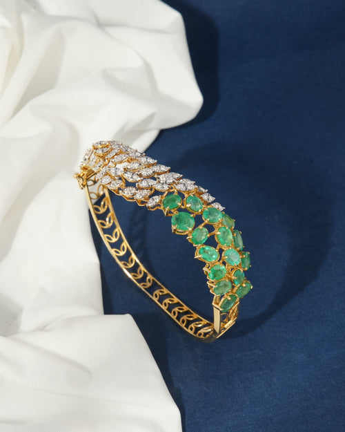 Emerald Diamond Bangle
