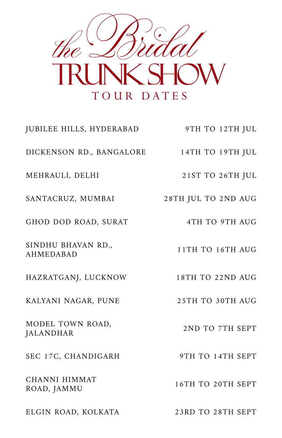 The Tyaani Bridal Trunk Show