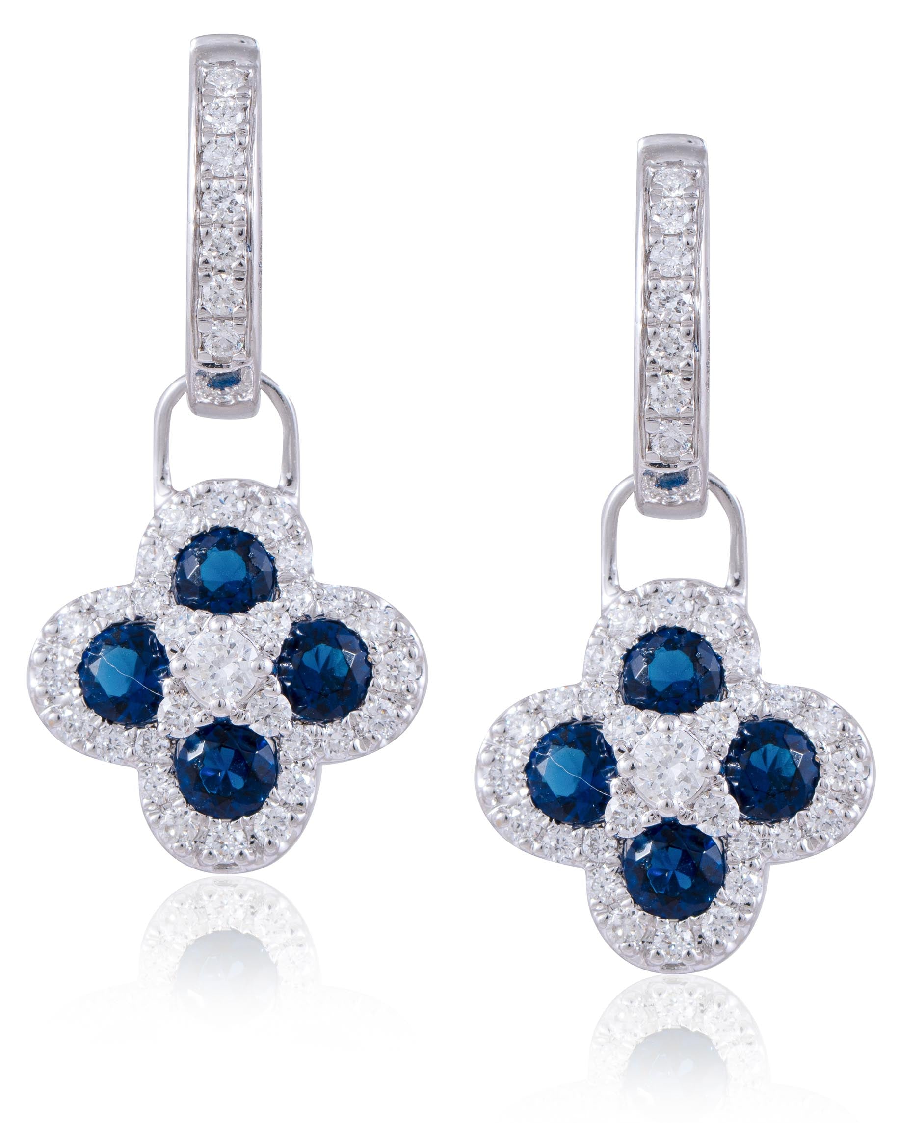Flower Diamond Long Earrings