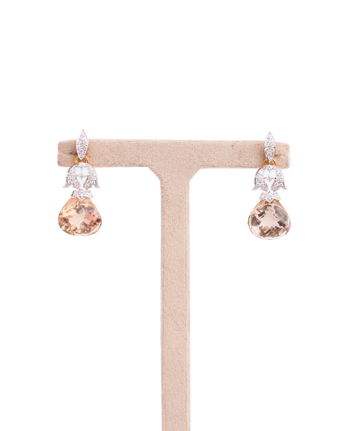 Gemstone &amp; Diamond Drop Earrings 