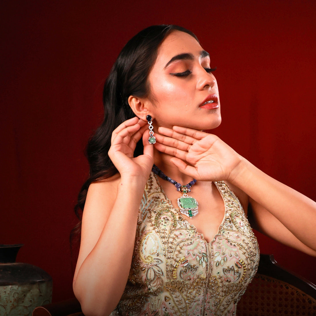 Gemstone Drop Earrings