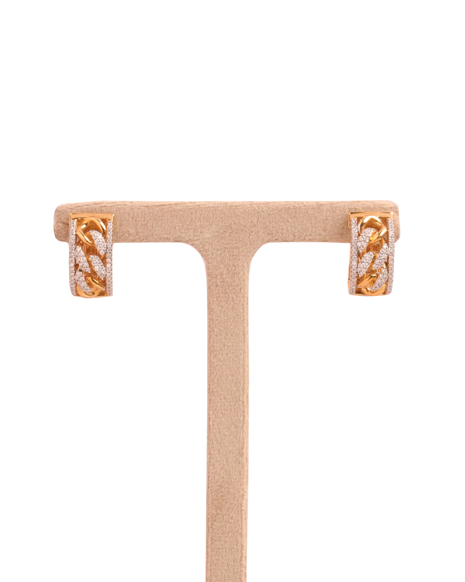 Gold Diamond Long Earrings