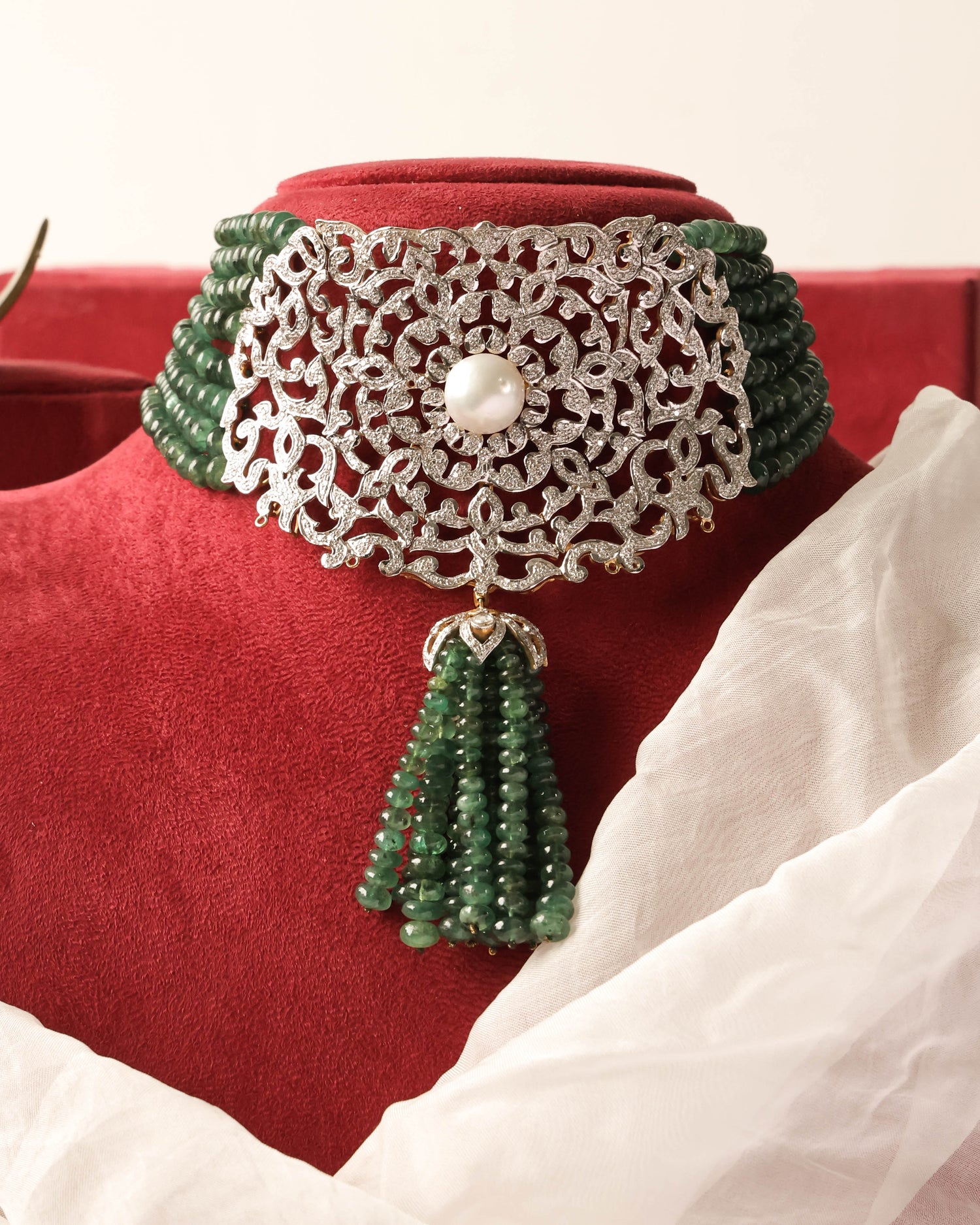 Heavy Diamond Bead Choker