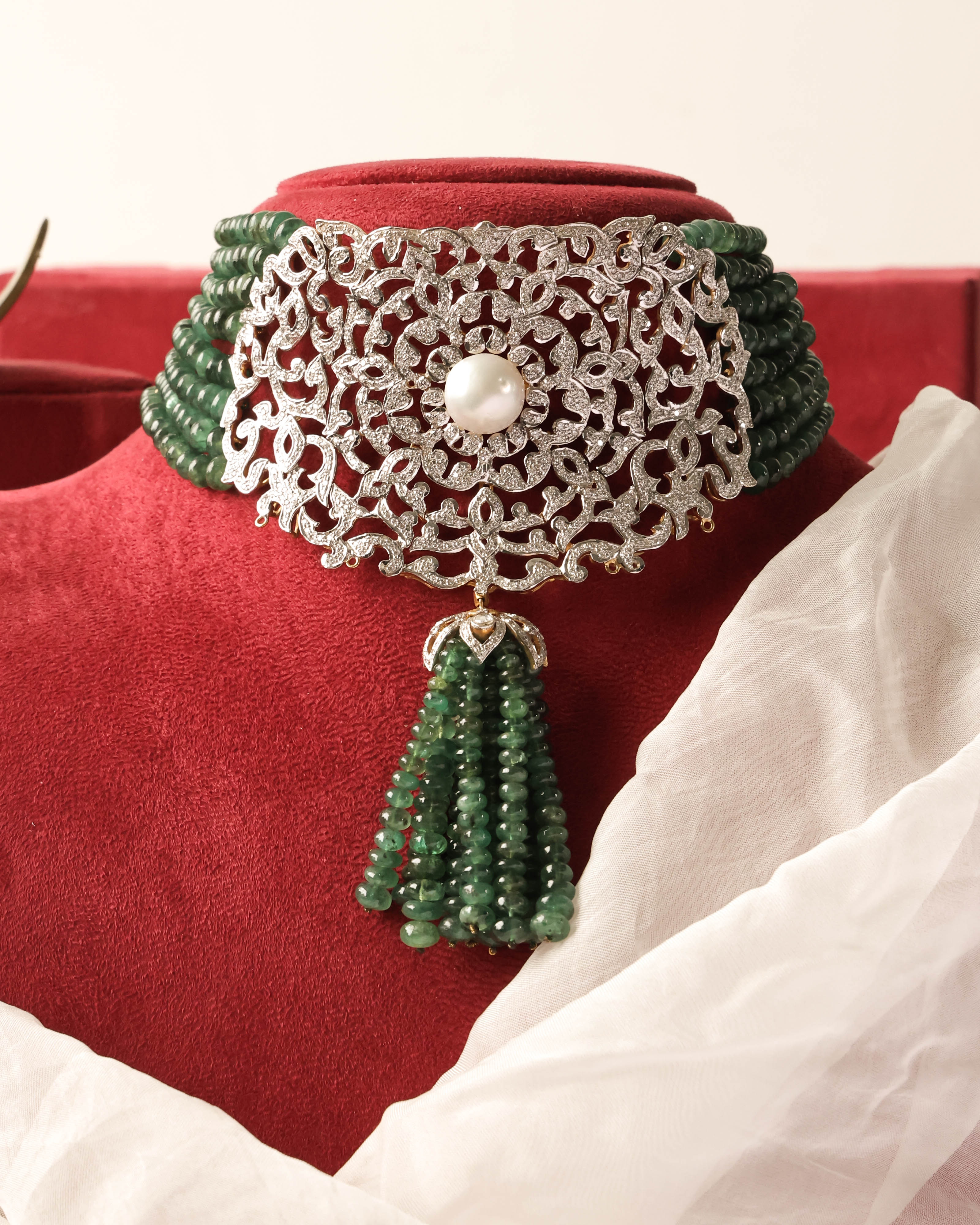 Heavy Diamond Bead Choker