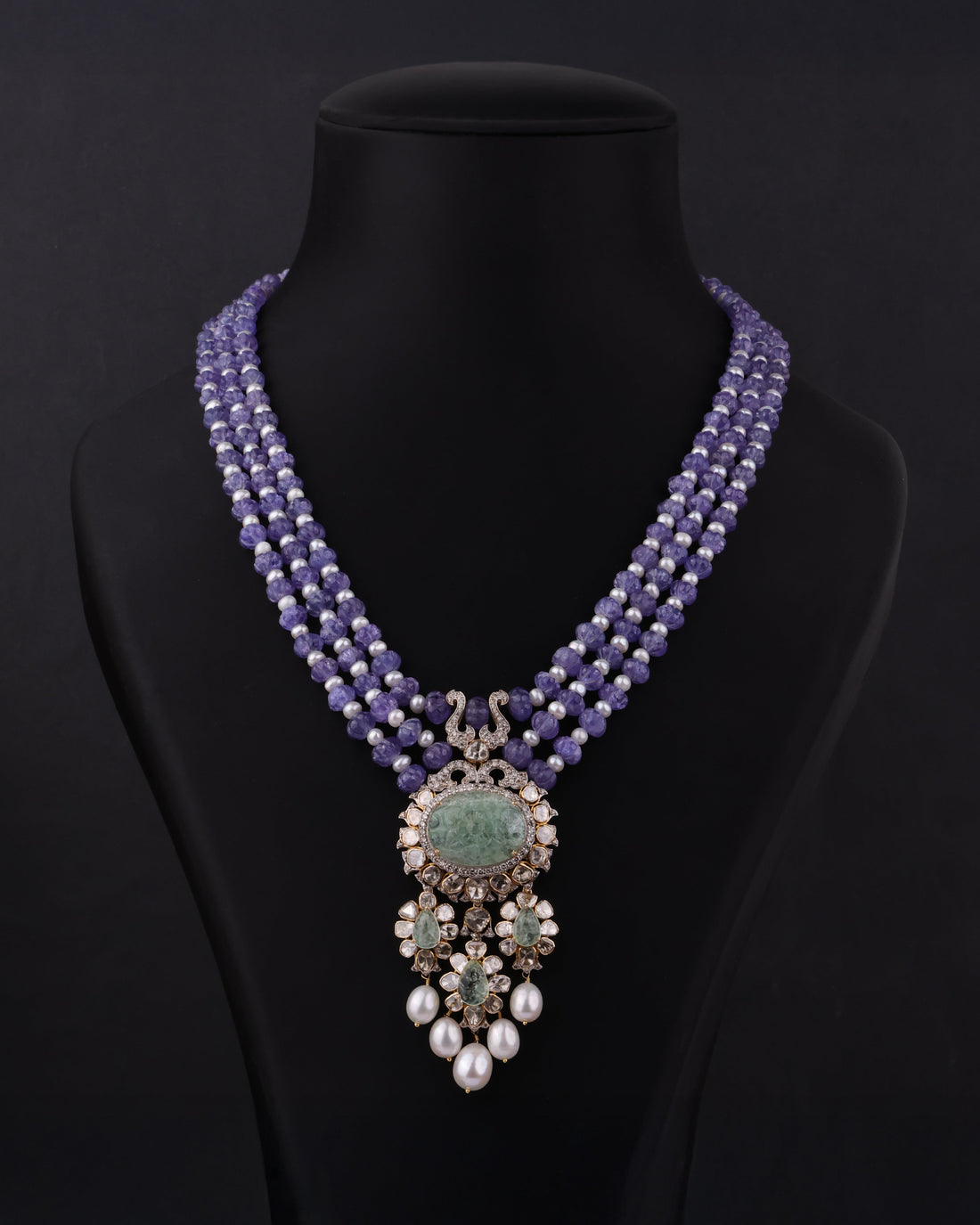 Irisa Polki And Diamond Bead Pendant
