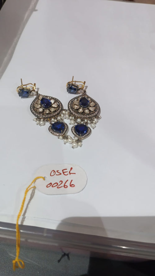 Ziva Polki Long Earrings