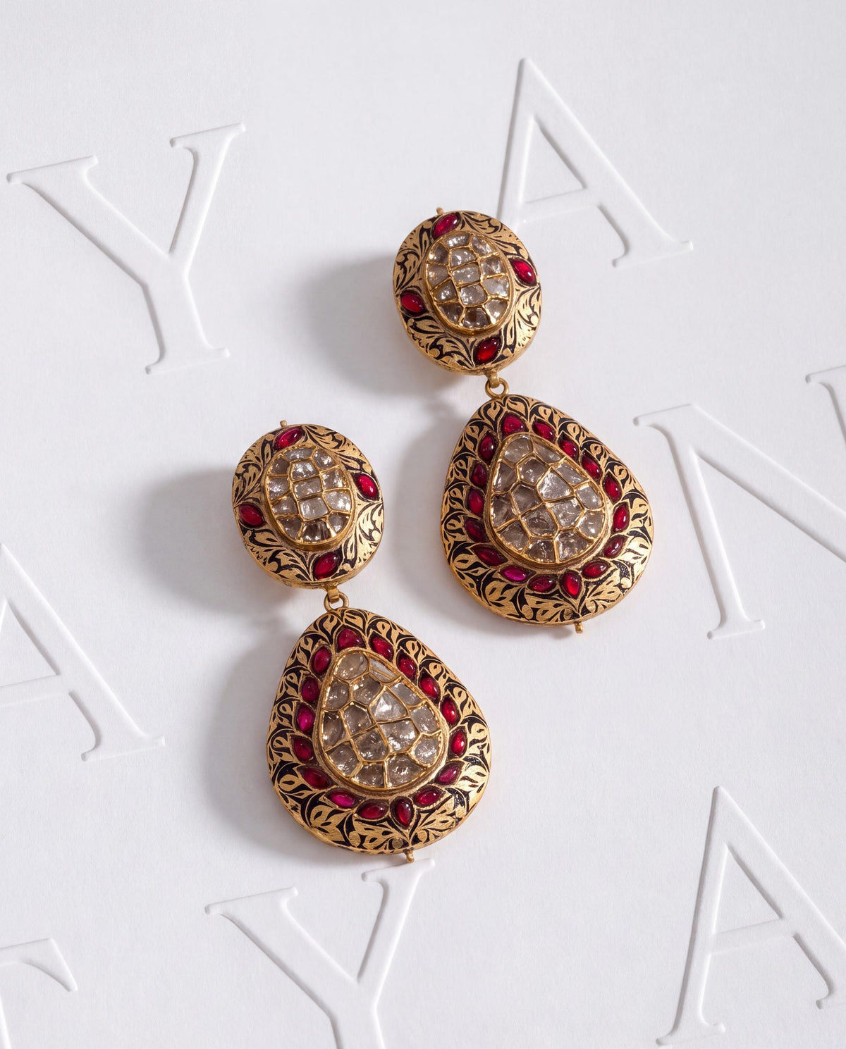 Narelle Jadau Polki Long Earrings
