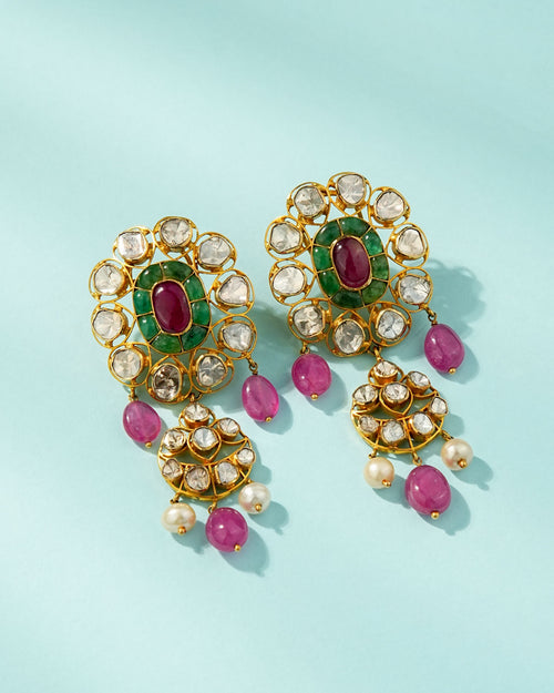 Desa Polki Long Earrings