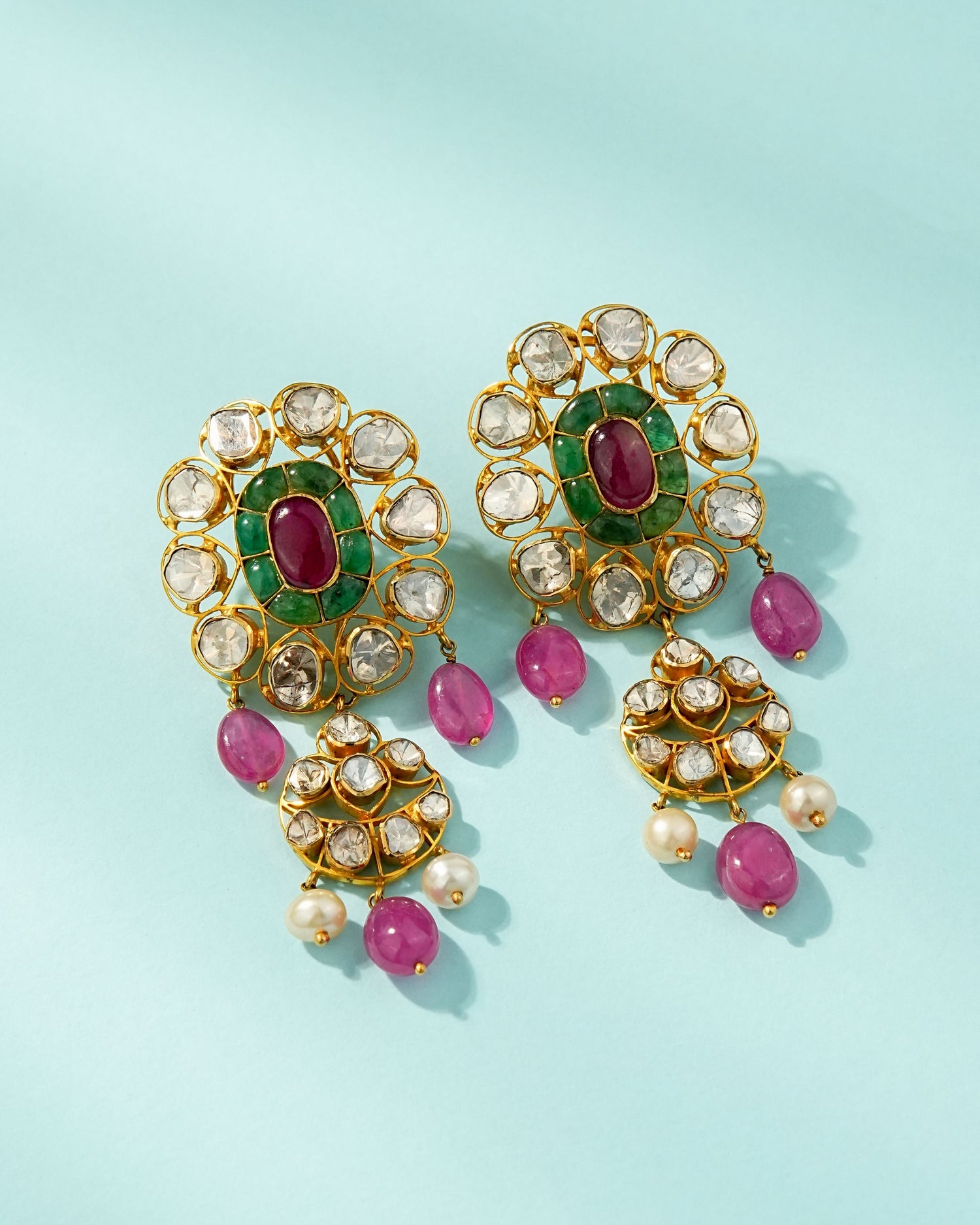 Desa Polki Long Earrings