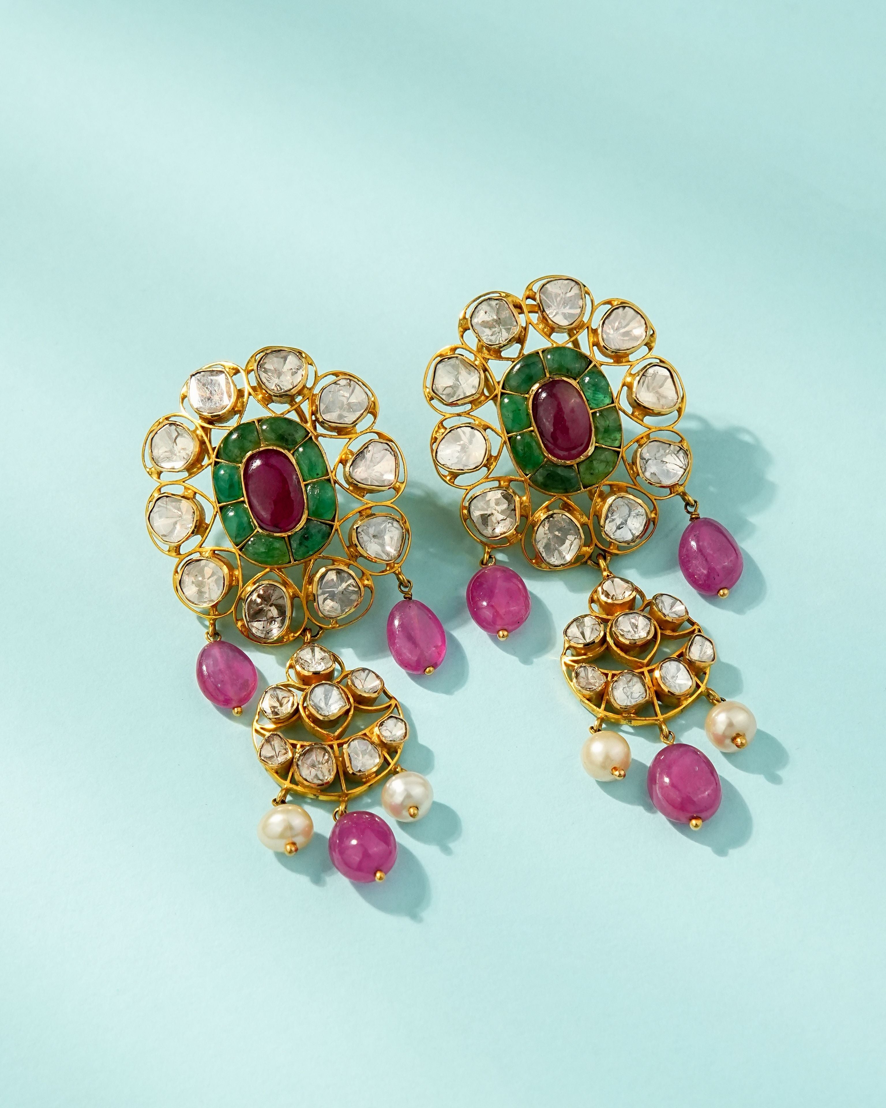 Desa Polki Long Earrings