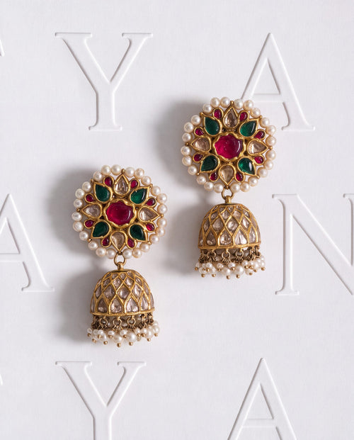 Kala Polki Jhumkas