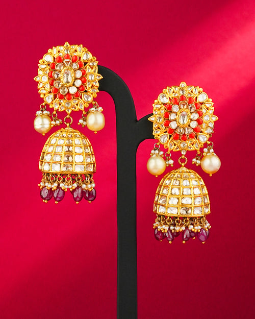 Nandita Jadau Polki Jhumkas