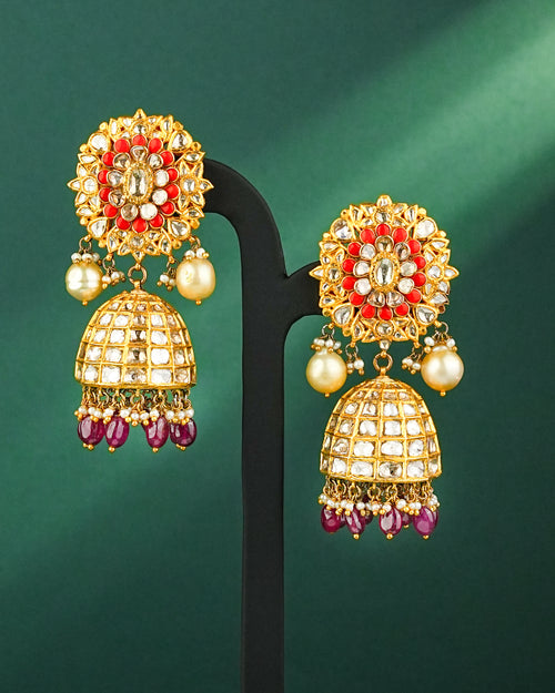 Nandita Jadau Polki Jhumkas