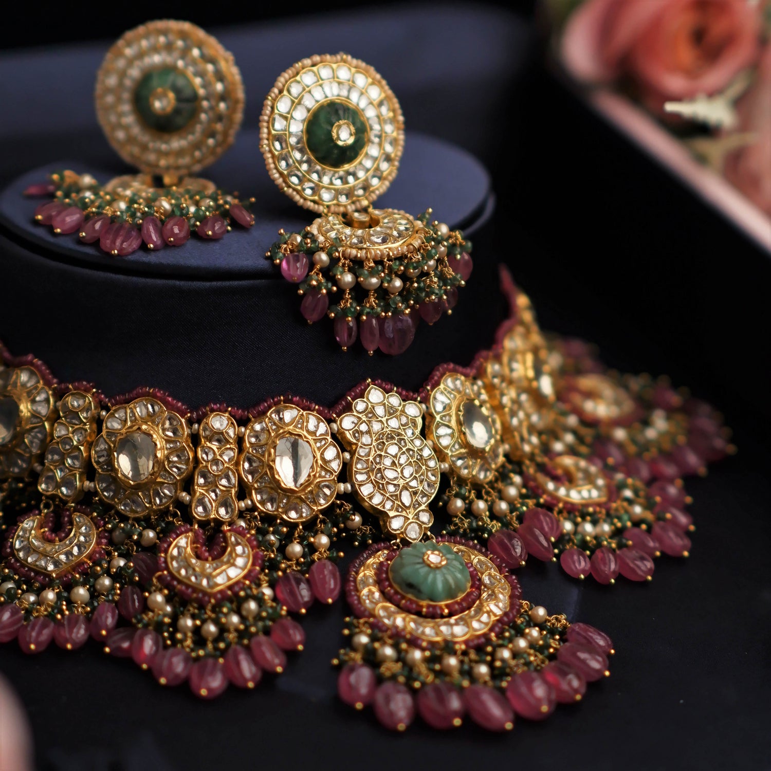 Teressa Necklace And Anuja Chandbalis Polki Set