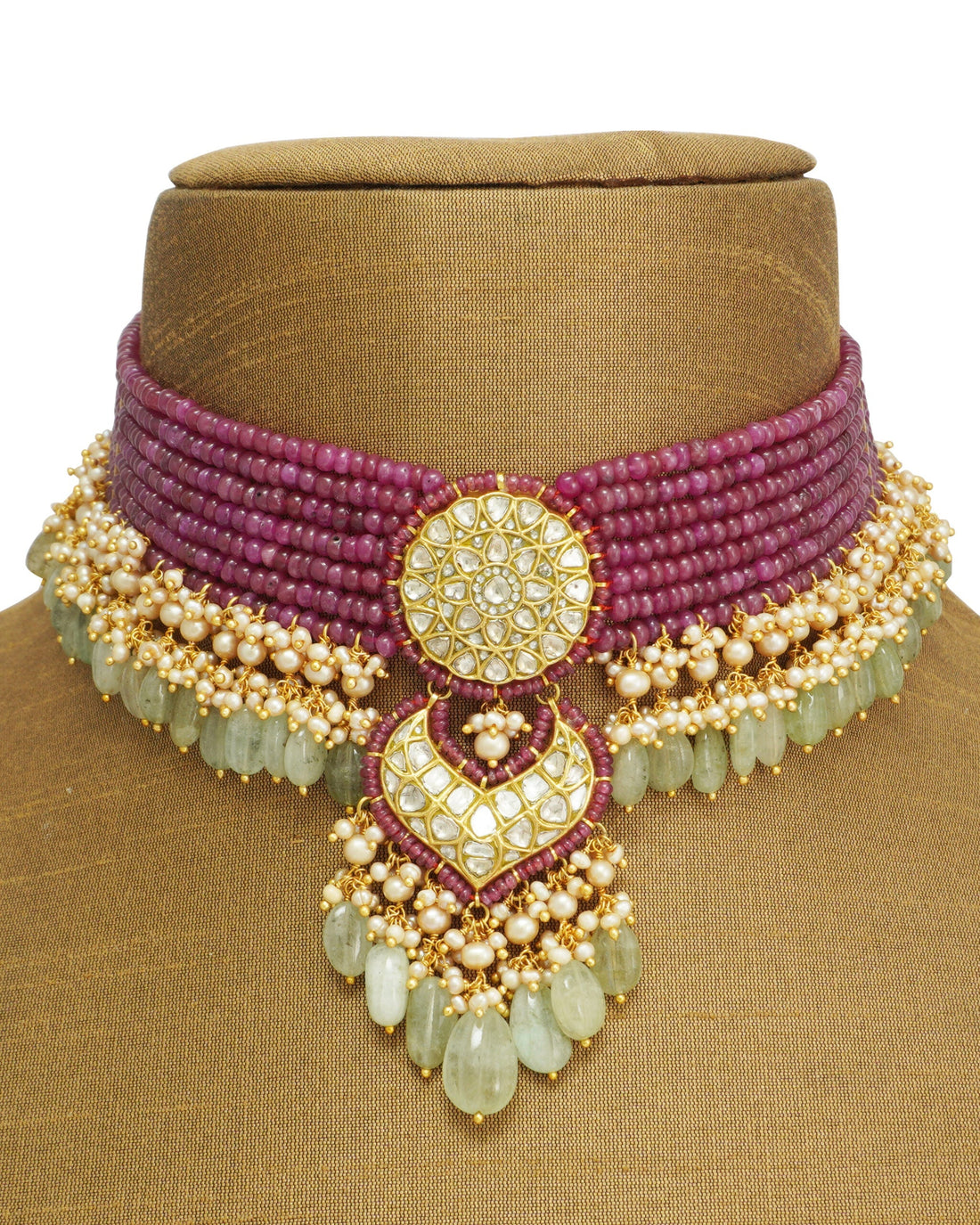 Kumud Polki Bead Choker