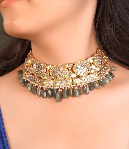 Nitika Choker And Rakhi Chandbalis Polki Set