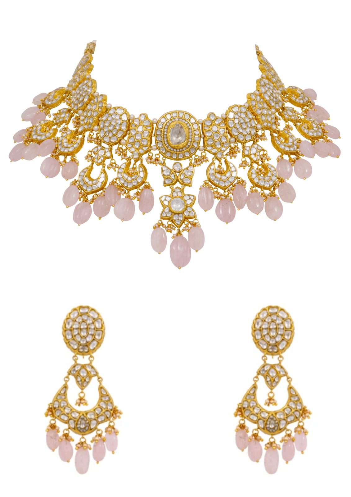 Priti Necklace and Nikita Chandbalis Polki Set