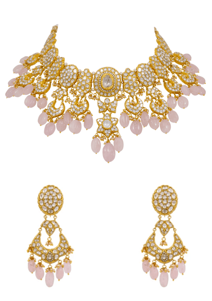 Priti Necklace and Nikita Chandbalis Polki Set