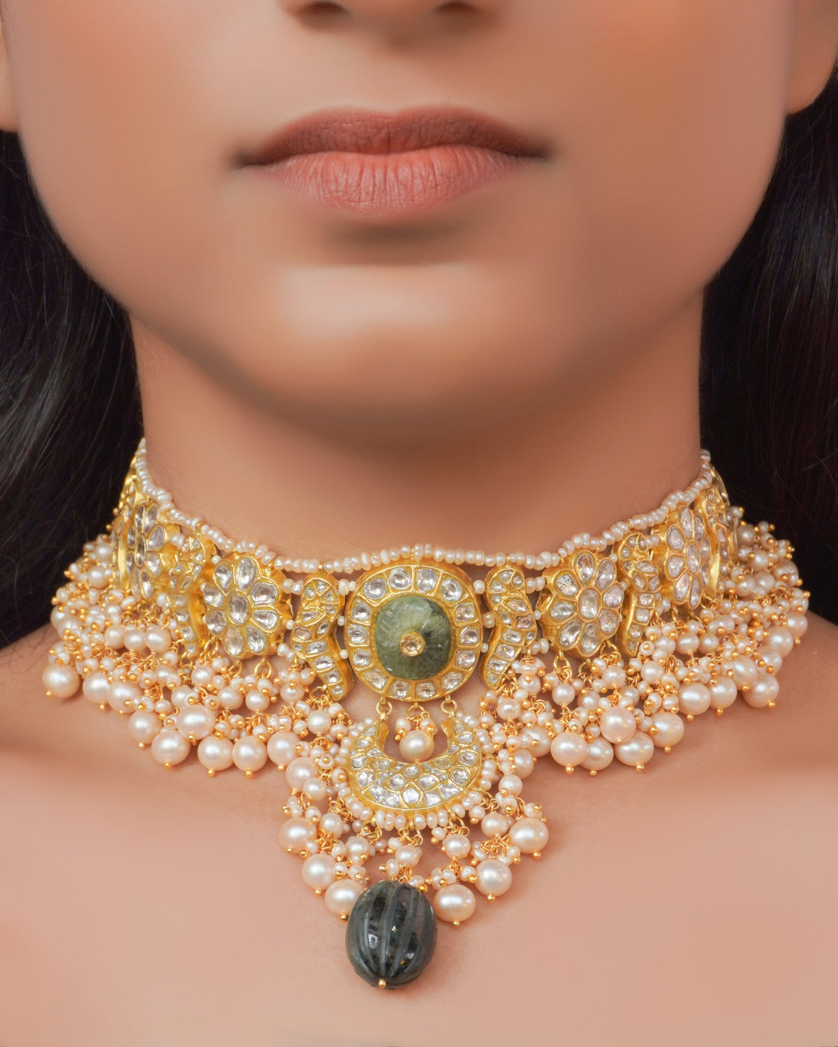 Anu Choker and Tari Chandbalis Polki Set