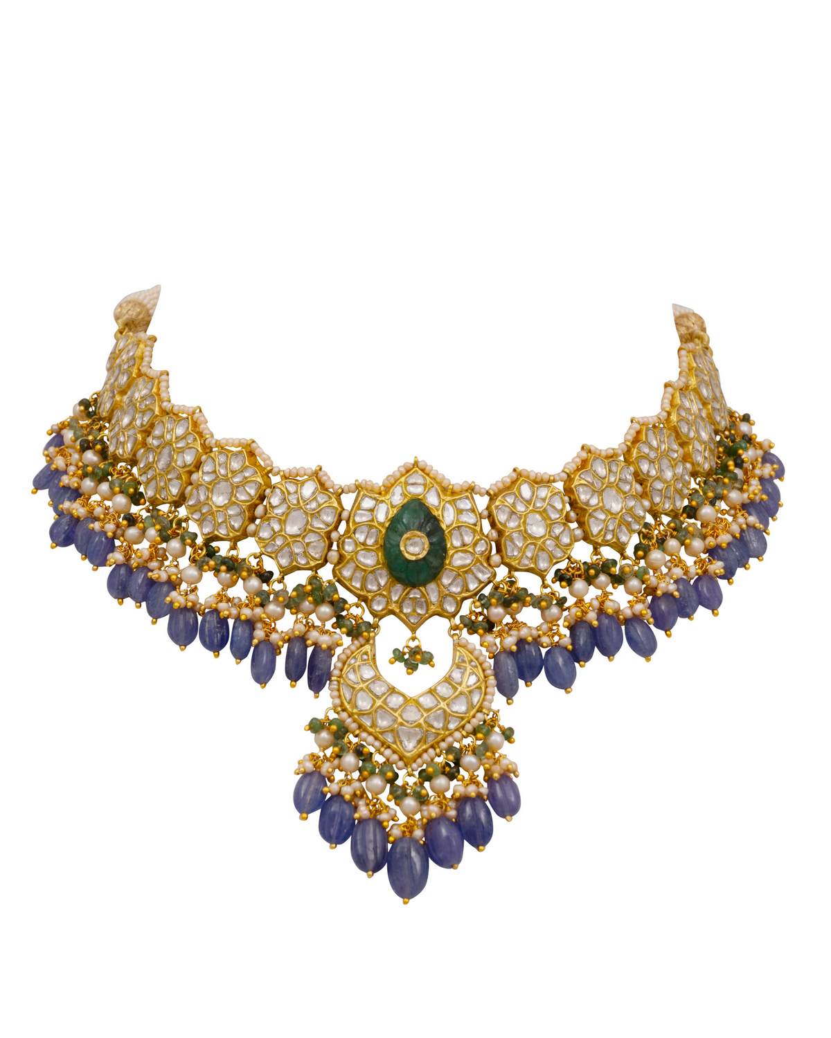 Aditi Necklace and Resha Chandbalis Polki Set