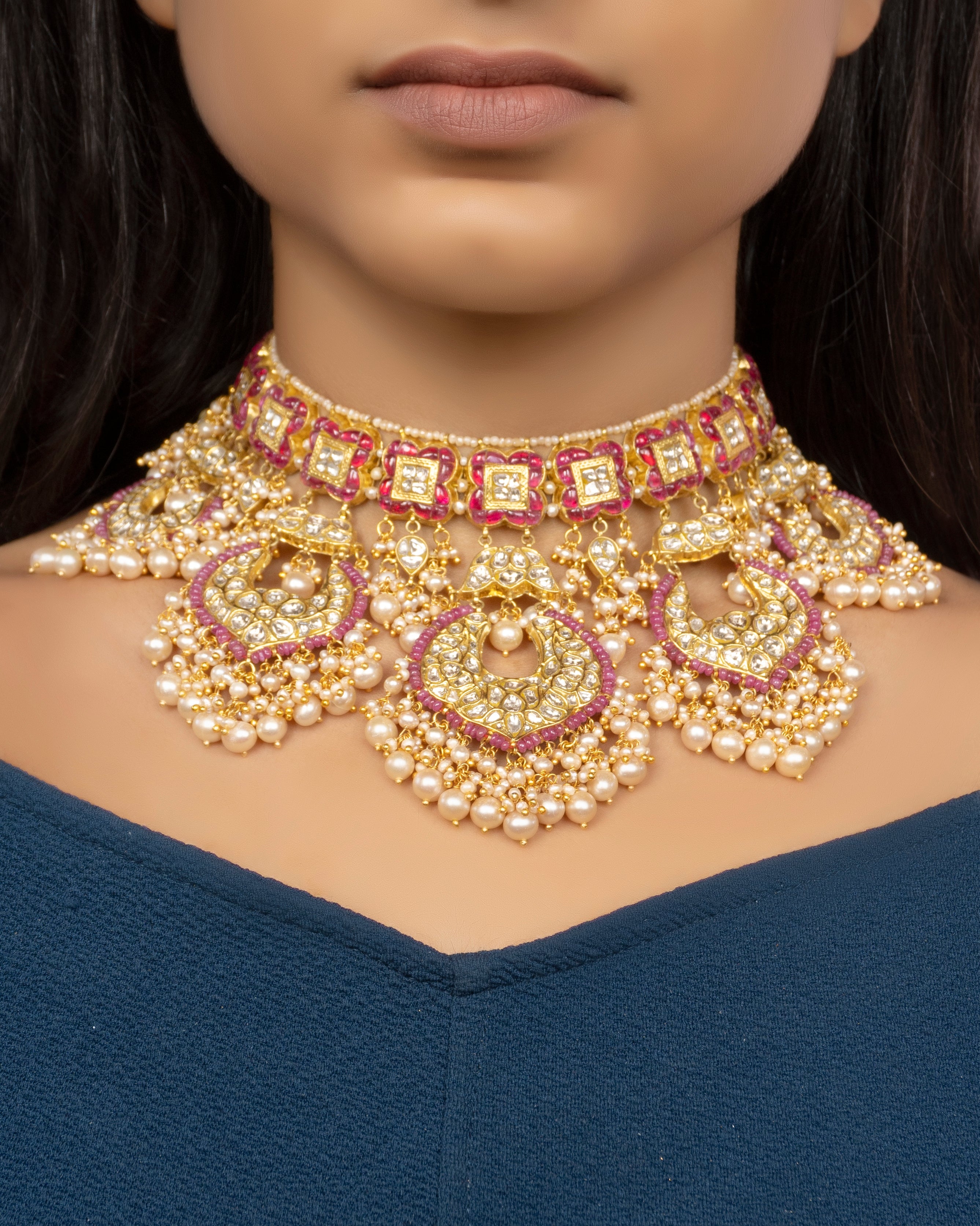 Yusufa Necklace and Mamta Chandbalis Polki Set