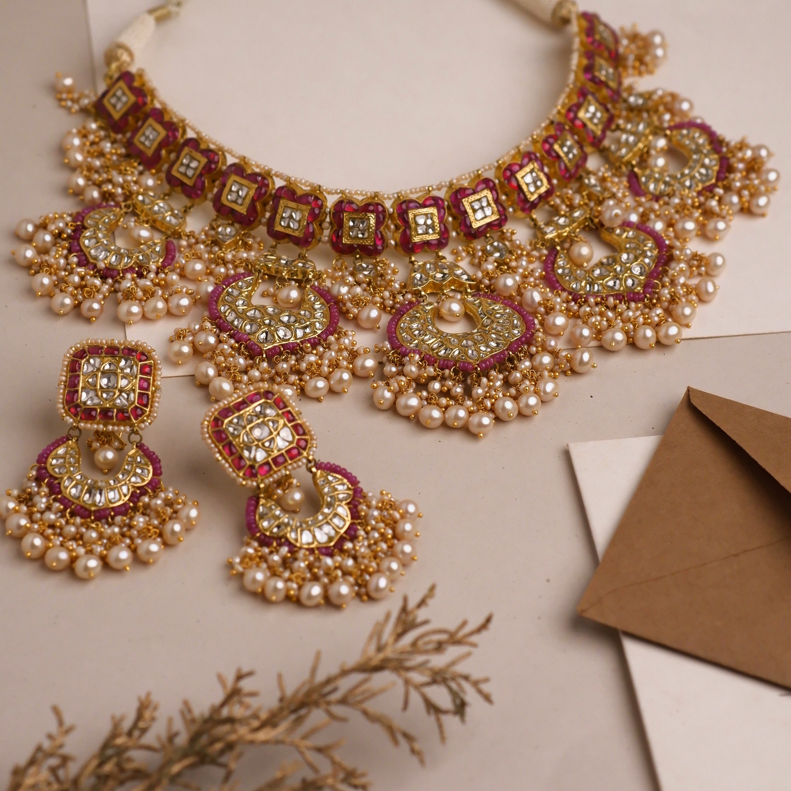 Yusufa Necklace and Mamta Chandbalis Polki Set