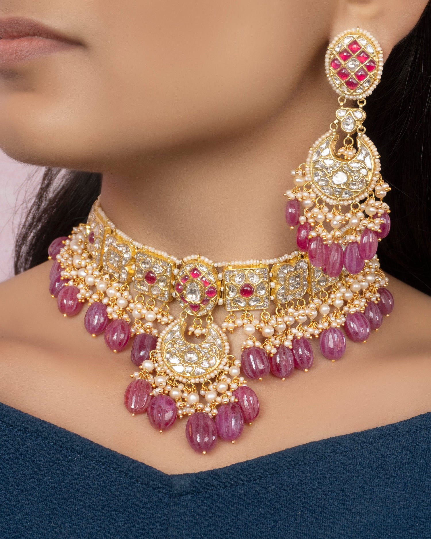 Soha Choker and Seema Chandbalis Polki Set