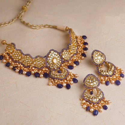 Chaitania Necklace and Anjali Chandbalis Polki Set