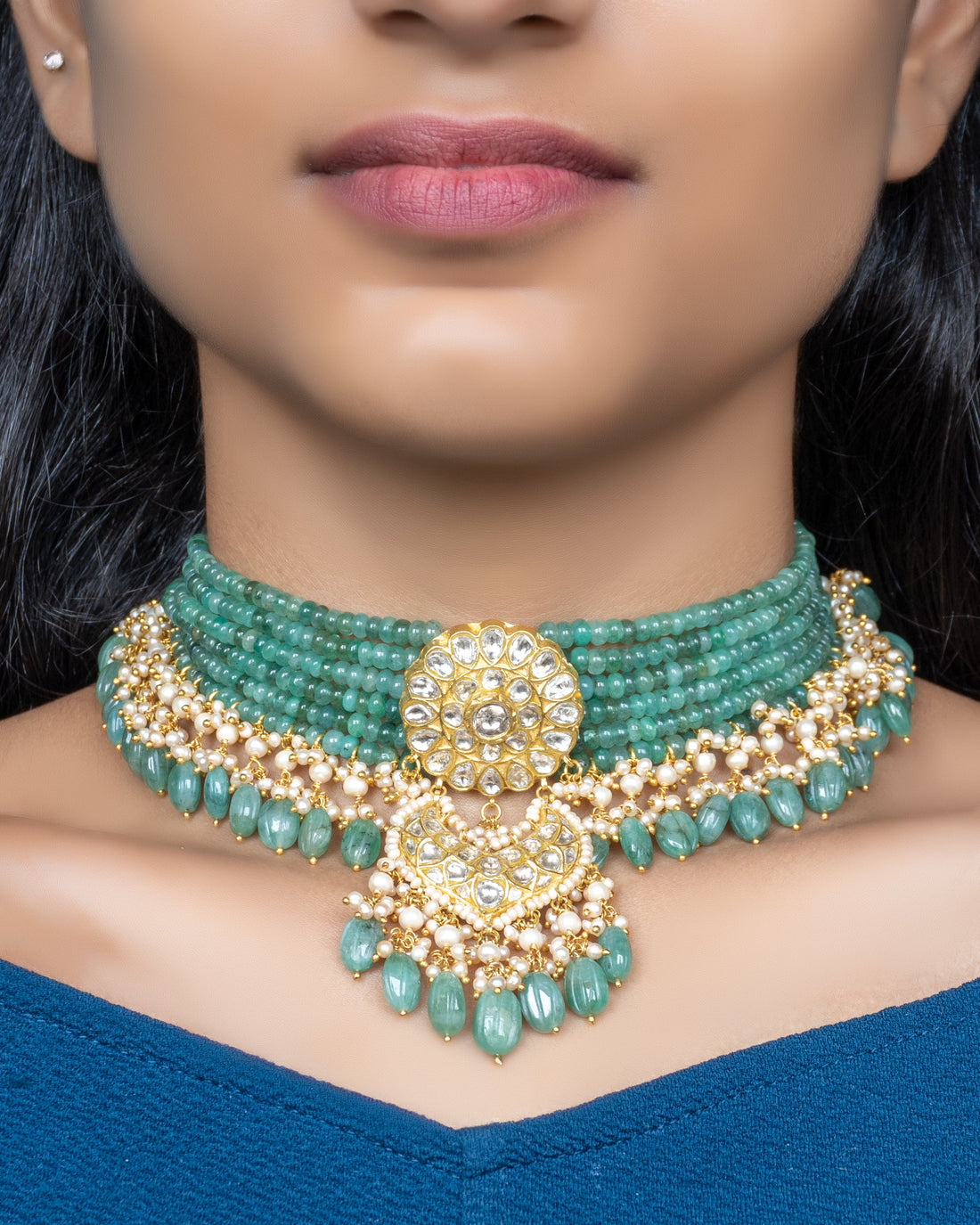 Kalyanika Polki Bead Choker