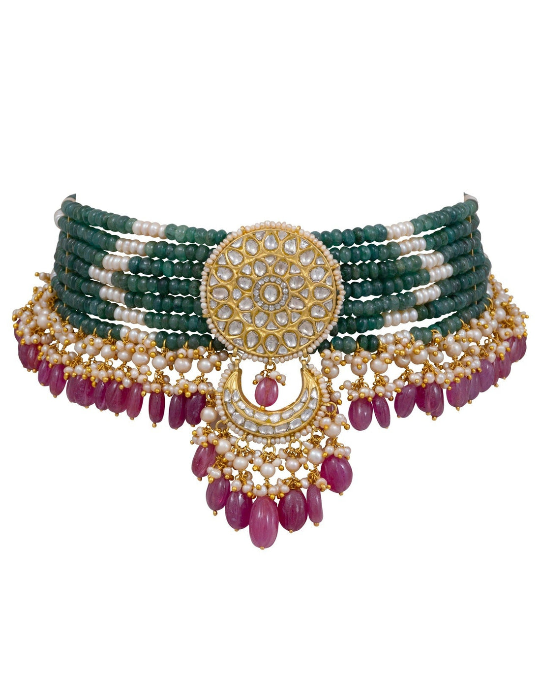 Vijantra Polki Bead Choker
