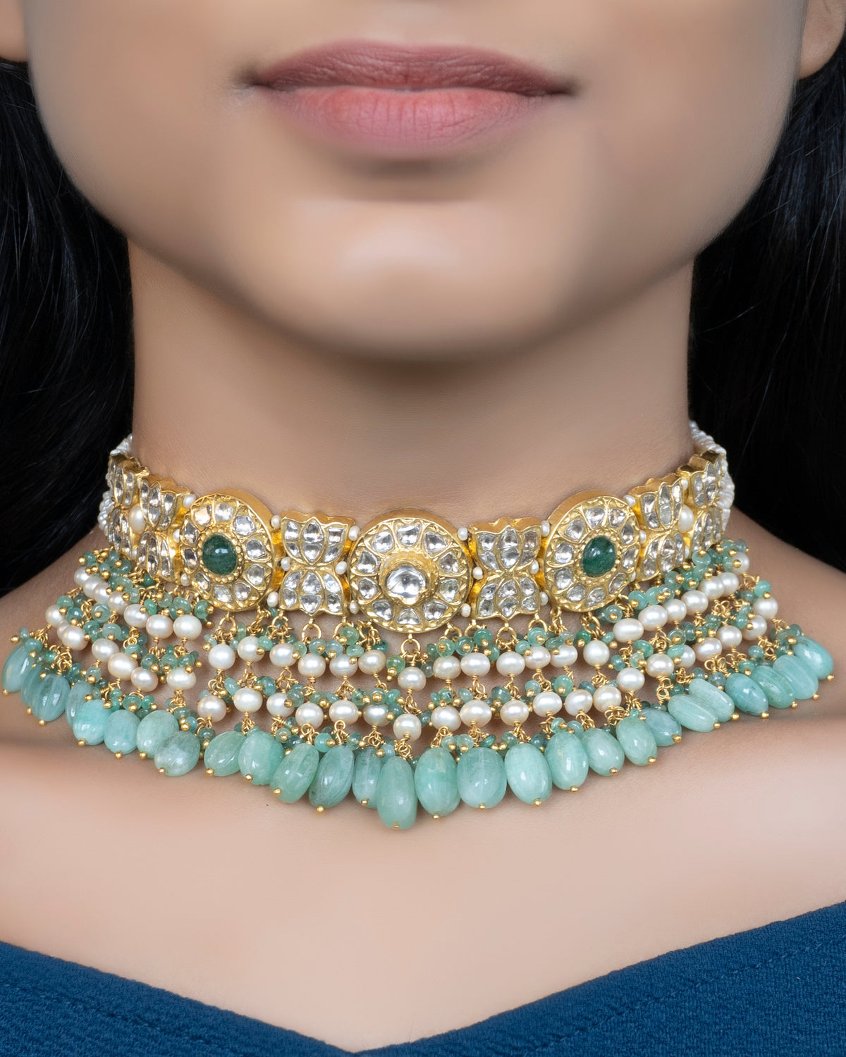 Sinta Choker and Lexy Chandbalis Polki Set
