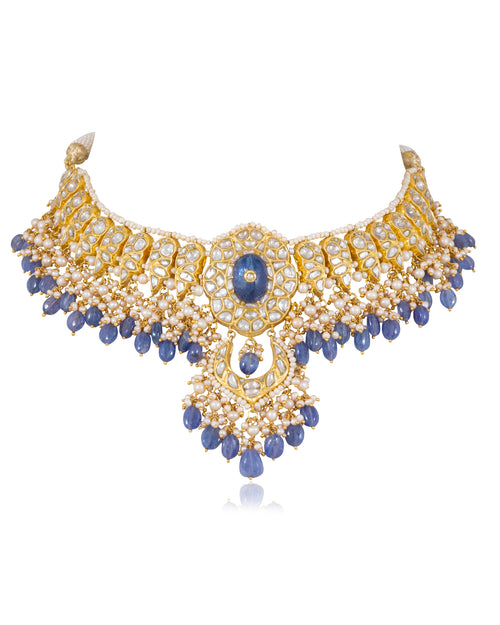 Vedantu Necklace and Lakshi Chandbalis Polki Set
