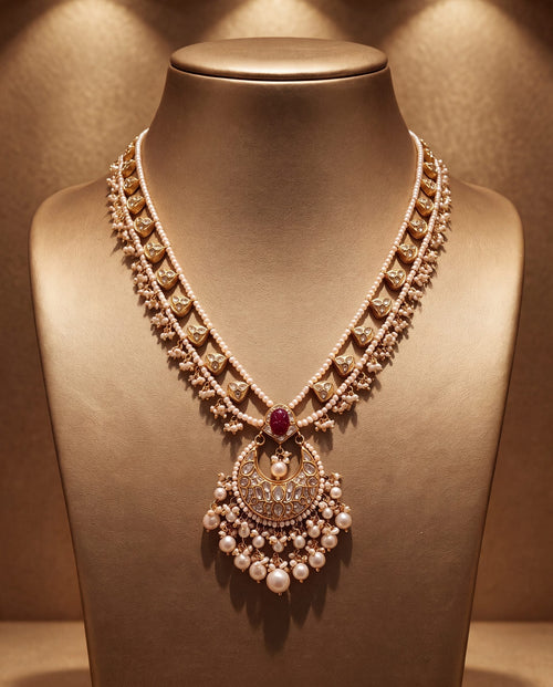 Bina Polki Long Necklace